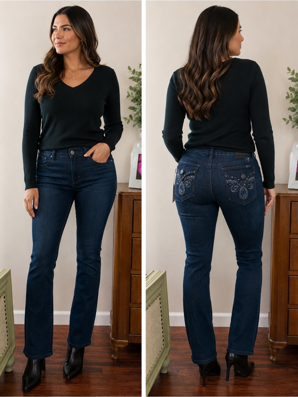 Seven7 Slim Boot Cut Dark Blue Size 6 Denim Jeans